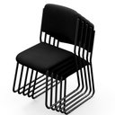 Ver imagem 5 de Cadeira Hoteleira Auditório Empilhável Inter L02 Crepe Preto - Lyam Decor