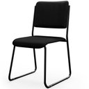Ver imagem 1 de Cadeira Hoteleira Auditório Empilhável Inter L02 Crepe Preto - Lyam Decor