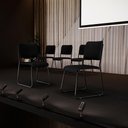 Ver imagem 6 de Cadeira Hoteleira Auditório Empilhável Inter L02 Crepe Preto - Lyam Decor