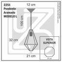 Ver imagem 2 de Pendente Aramado Modelo L - Bronze - 2251-13