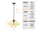 Ver imagem 3 de Lustre Aramado Modelo Z - Amarelo - 2253-1
