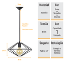 Ver imagem 3 de Pendente Aramado Modelo Z - Preto - 2253-3