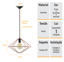Ver imagem 2 de Pendente Aramado Modelo Z - Bronze - 2253-13