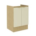 Ver imagem 2 de Balcão com Rodapé 2 Portas e 1 Prateleira 60cm Nanda TM4210 Nature/Arenas