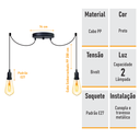Ver imagem 2 de Lustre Aranha com 2 Pendentes - 2-2510