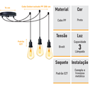 Ver imagem 2 de Lustre Aranha com 3 Pendentes - 3-2510