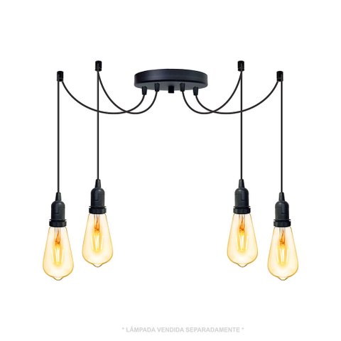 Lustre Aranha como 4 Pendentes - 4-2510