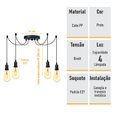 Ver imagem 2 de Lustre Aranha como 4 Pendentes - 4-2510