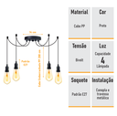 Ver imagem 2 de Lustre Aranha como 4 Pendentes - 4-2510