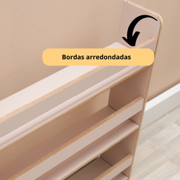 Revisteiro Estante Prateleira Infantil para Livros 70x70 Cm - Rosa - 3