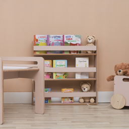 Revisteiro Estante Prateleira Infantil para Livros 70x70 Cm - Rosa - 2