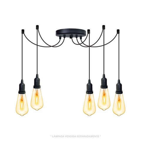 Lustre Aranha com 5 Pendentes - 5-2510