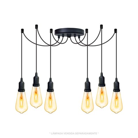 Lustre Aranha com 6 Pendentes - 6-2510