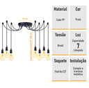 Ver imagem 2 de Lustre Aranha com 7 Pendentes - 7-2510