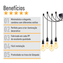 Ver imagem 3 de Lustre Aranha com 8 Pendentes - 8-2510