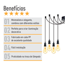 Ver imagem 3 de Lustre Aranha com 9 Pendentes - 9-2510