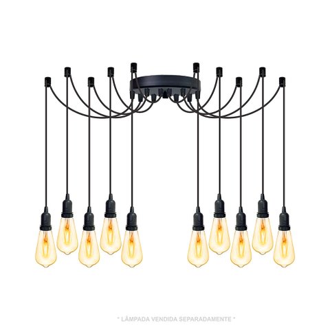 Lustre Aranha com 10 Pendentes - 10-2510