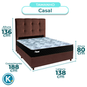 Ver imagem 3 de Cama Box + Colchão Casal Molas Ensacadas Life Gold Paropas + Cabeceira Estofada
