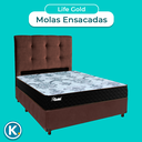Ver imagem 4 de Cama Box + Colchão Casal Molas Ensacadas Life Gold Paropas + Cabeceira Estofada