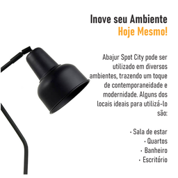Luminária Coluna Abajur Piso Chão Spot City - Preto - 3110-3 - 5