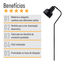 Ver imagem 4 de Luminária Coluna Abajur Piso Chão Spot City - Preto - 3110-3