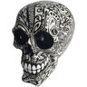 Caveira Resina Tribal Tattoo 14,5cmx10cmx14,5cm - 1