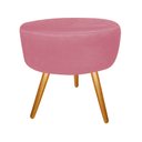 Ver imagem 3 de Kit 2 Poltronas Decorativa Nina Capitonê + Puff Redondo Suede Rosa Pés Madeira Ms Decor