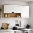Ver imagem 5 de Armário Aéreo Suspenso para Cozinha 3 Portas 100% MDF Americano Branco/Cinamomo