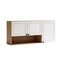 Ver imagem 2 de Armário Aéreo Suspenso para Cozinha 3 Portas 100% MDF Americano Branco/Cinamomo