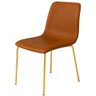 Conjunto 4 Cadeiras Malu Couro Caramelo Metal Dourado - 5