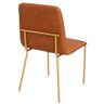 Conjunto 4 Cadeiras Malu Couro Caramelo Metal Dourado - 6