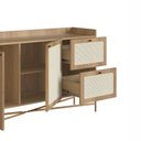 Ver imagem 7 de Balcão Buffet 2 Portas 2 Gavetas 139cm Palhinha Pé Metal Oslo Artesano | Hanover/dourado