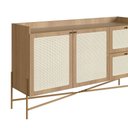 Ver imagem 6 de Balcão Buffet 2 Portas 2 Gavetas 139cm Palhinha Pé Metal Oslo Artesano | Hanover/dourado