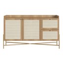 Ver imagem 5 de Balcão Buffet 2 Portas 2 Gavetas 139cm Palhinha Pé Metal Oslo Artesano | Hanover/dourado