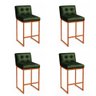 Banqueta Cozinha Alta com Encosto Industrial Kit 4 Bronze Lirina Pu C05 - D'rossi - 2