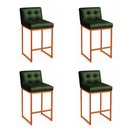 Ver imagem 2 de Banqueta Cozinha Alta com Encosto Industrial Kit 4 Bronze Lirina Pu C05 - D’Rossi