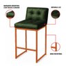 Banqueta Cozinha Alta com Encosto Industrial Kit 4 Bronze Lirina Pu C05 - D'rossi - 3