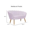 Ver imagem 2 de Kit Namoradeira + 1 Poltrona Decorativa Pétala Suede Rosê Pés Madeira Ms Decor