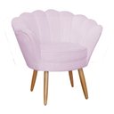 Ver imagem 3 de Kit Namoradeira + 1 Poltrona Decorativa Pétala Suede Rosê Pés Madeira Ms Decor