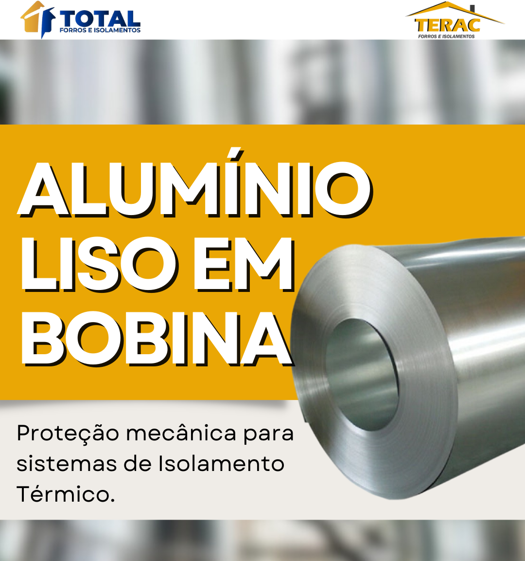 Bobina Aluminio Liso 0,80 X 1000mm C/ 20m2 - Terac