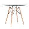 Conjunto de Mesa de Vidro Eames 100cm + 4 Cadeiras Estofadas Eames Eiffel Botonê - Cinza Escuro - 2
