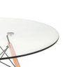 Conjunto de Mesa de Vidro Eames 100cm + 4 Cadeiras Estofadas Eames Eiffel Botonê - Cinza Escuro - 4