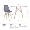 Conjunto de Mesa de Vidro Eames 100cm + 4 Cadeiras Estofadas Eames Eiffel Botonê - Cinza Escuro - 9
