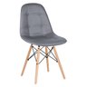 Conjunto de Mesa de Vidro Eames 100cm + 4 Cadeiras Estofadas Eames Eiffel Botonê - Cinza Escuro - 6