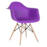 Cadeira Charles Eames Eiffel com Braços - Daw - Roxo - Madeira Clara - 1