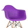 Cadeira Charles Eames Eiffel com Braços - Daw - Roxo - Madeira Clara - 4