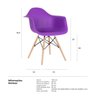 Cadeira Charles Eames Eiffel com Braços - Daw - Roxo - Madeira Clara - 6