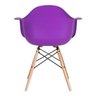 Cadeira Charles Eames Eiffel com Braços - Daw - Roxo - Madeira Clara - 3
