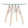 Conjunto de Mesa de Vidro Eames 90cm + 4 Cadeiras Estofadas Eames Eiffel Botonê - Branco - 2