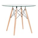 Ver imagem 2 de Conjunto de Mesa de Vidro Eames 90cm + 4 Cadeiras Estofadas Eames Eiffel Botonê - Branco